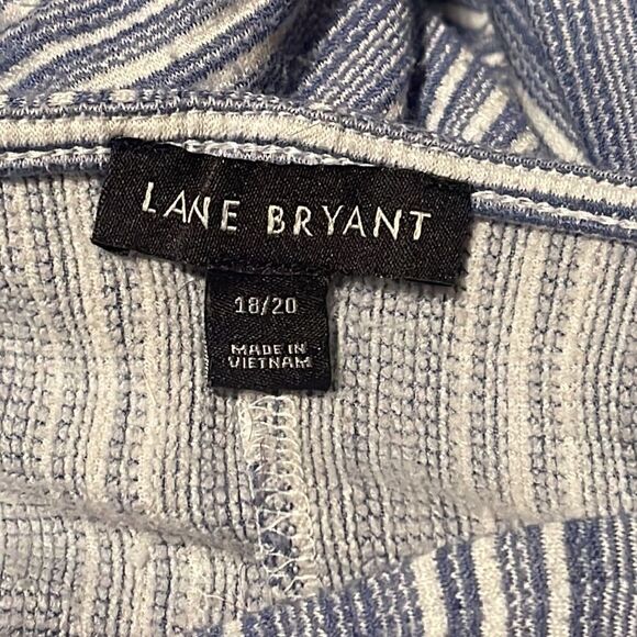 LANE BRYANT- Plus Blue Striped Soft Knit Sleeveless Maxi Dress Ruffle Hem, 18/20 - Picture 3 of 13